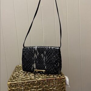 Brahmin Elegant Black Snake Print Women's Crossbody